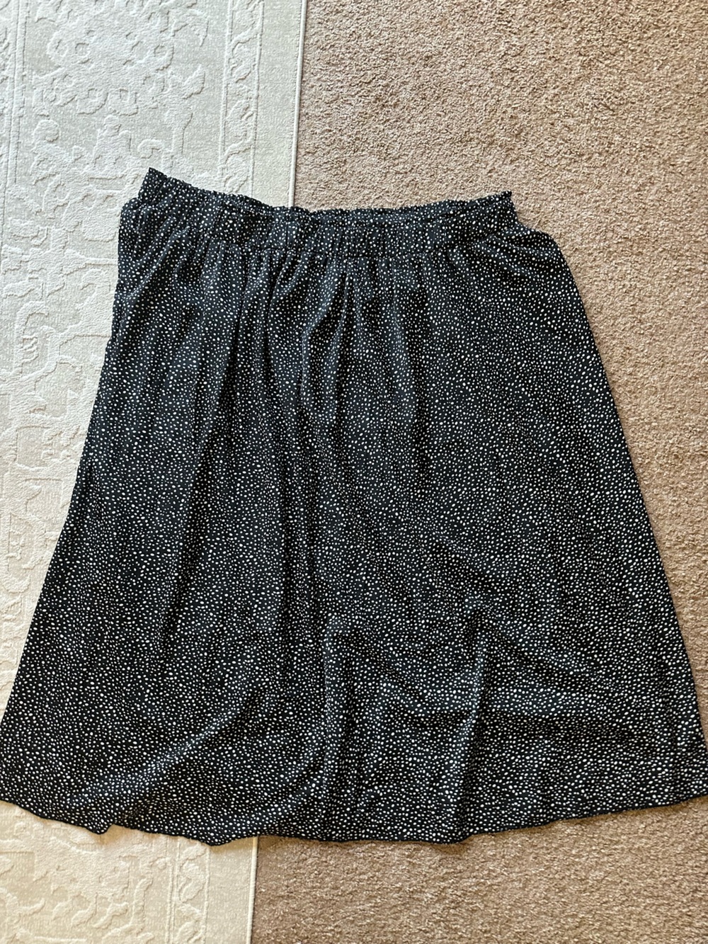 Black Polka Dot Midi Skirt